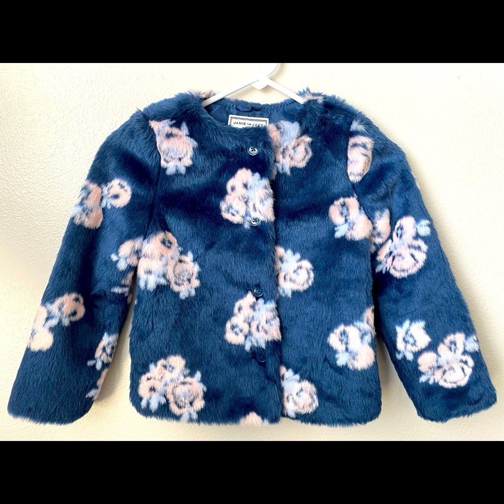 Janie and Jack Faux Fur Coat, Sz 5 to 6, NWOT